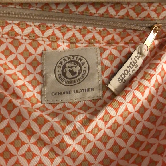 Spartina 449 Gold & Cream Leather and Patent Leather Crossbody Women's Bag NWOT - Picture 6 of 7